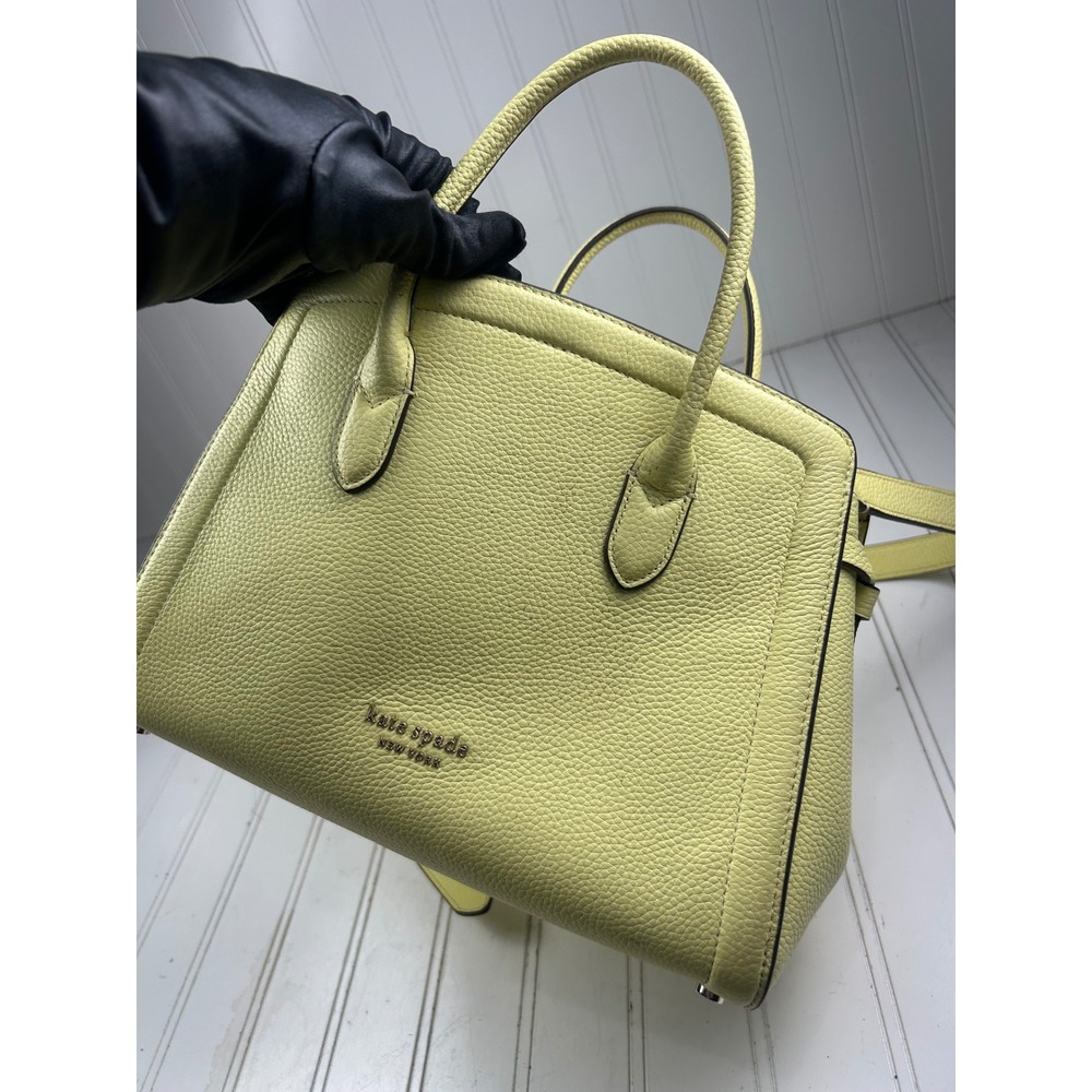 Kate Spade Knott Yellow Pebbled Leather Vintage Medium Shoulder Bag w Strap - Picture 9 of 13